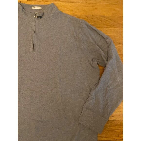 Peter Millar men's grey 1/4 zip collar long sleeve pullover knit sweater size XL - Picture 3 of 8